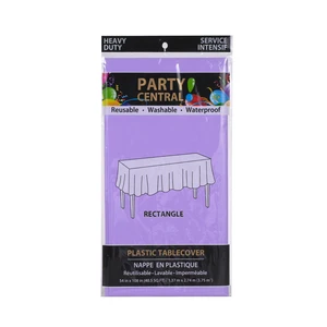50007, Party Central Heavy Duty Rectangle Plastic Tablecover - Light Purple, 191554500075