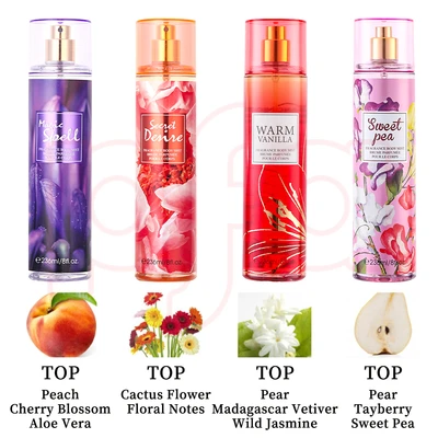 88843, Women's Body Mist Display 8 oz/ 236 ml Love Of Magic, 6 Scents Blooming Petals/Love Of Magic/Love Seduce/Magic Spell/Oriental Cherry Blossom/Secret Desire/Sweet Pea - United Scents, 191554886124