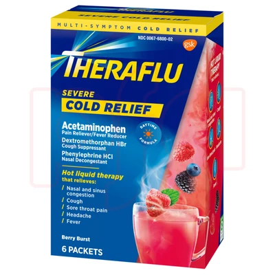 TF6P-CR-24, TheraFlu 6 Packet Cold Relief Berry Burst 07/2026, 300677917060
