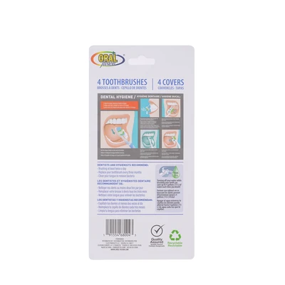 68004, Oral Fusion Medium Bristle Toothbrush & Cap 8PK Set, 191554680043