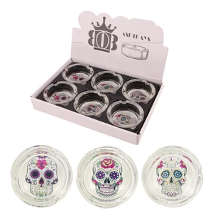 55998SK, Glass Ashtray Display Skulls, 036882559985