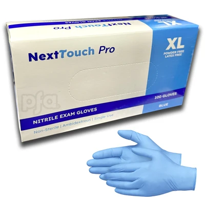 NG-NT-BXL, Next Touch Blue Nitrile Exam Gloves 100CT Size: Extra Large, 810181040487