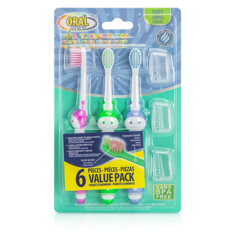 Oral Fusion Toothbrush Kids 6PK Caterpiller