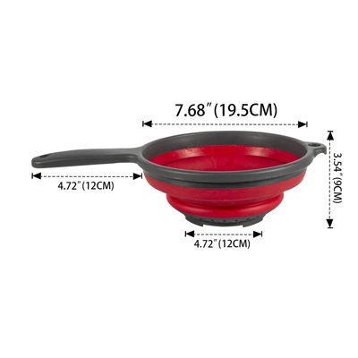 38147, Ideal Kitchen Silicone Colander Collapsible  w/ Handle, 191554381476