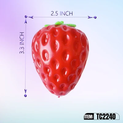 TC2240, Crunchy Squishy Strawberry 2.56"× 3.35", 887258042408