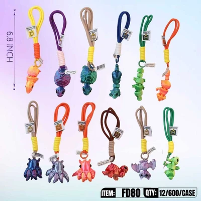 FD80, 3D PRINT ANIMAL KEYCHAIN ASSORTED, 887257100802