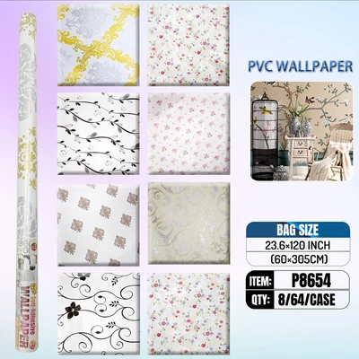 P8654, Self-Adhesive Marbled Wallpaper 19.7Sq Ft Roll, 887257286544