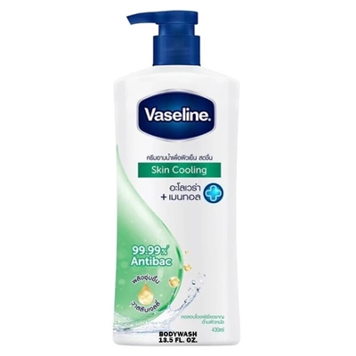 VBW400SC, Vaseline Body Wash 400ml 13.5oz Skin Cooling, 8888047853337