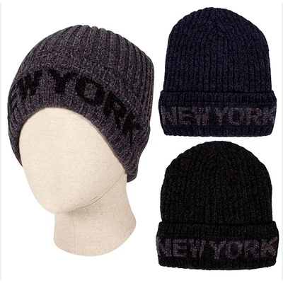 10147, Men's Hat w/Fur Lining NEW YORK, 191554101470