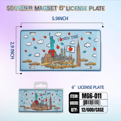 MG6-011, License Plate Magnet  6“x3", 887257960116