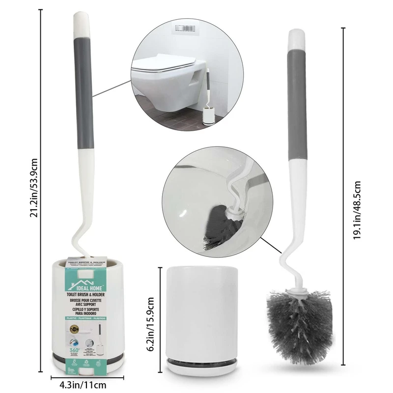 Ideal Home Toilet Brush with Holder 21.2 In