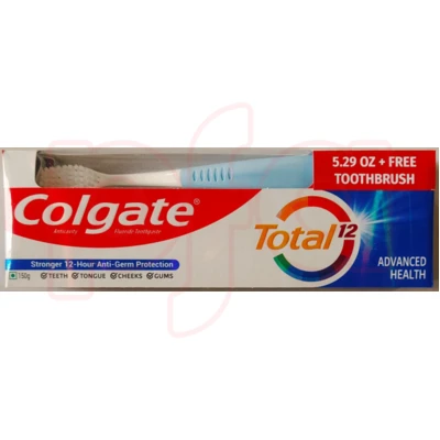 CTP150T-AH, Colgate Toothpaste Total 150g 5.29oz Advance Health + Free TB, 8901314857644