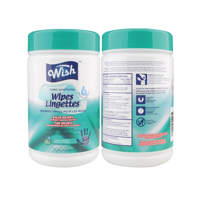Wish Hand Sanitizing Wipes Can 80CT Fresh