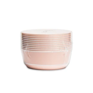 36317, Elegance Party 10PK 14oz Soup Bowl Blush+Silver, 191554363175