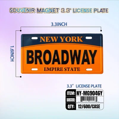 NY-MG9046, License Plate Magnet 3.35“x1.65", 887257990465