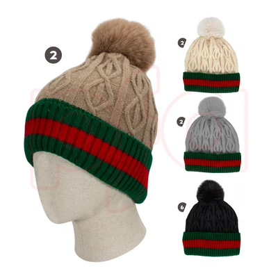 10022, Cindy Claire Ladies Pom Hat w/Fur Lining, 191554100220