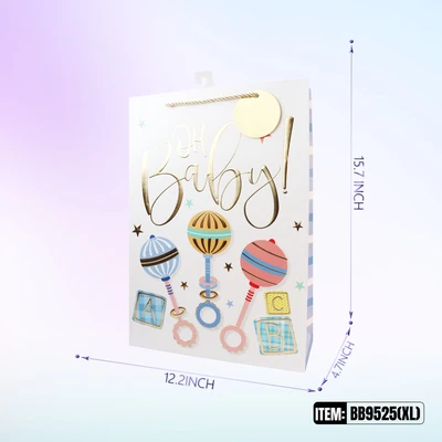 BB9525-XL, Baby Gift Bags XL. Assorted x4 16.5"x11.80"x4.7", 887257195594