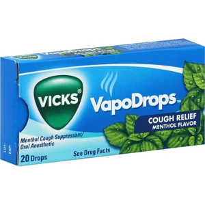 VVD20M, Vicks VapoDrops Menthol Flavor 20ct, 323900010772