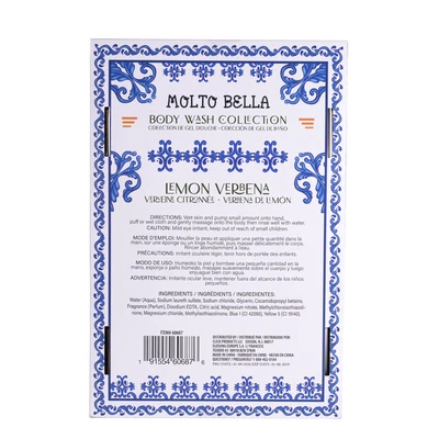 60687, Molto Bella Body Wash 2PK 33.8oz – Lemon Verbena, 191554606876