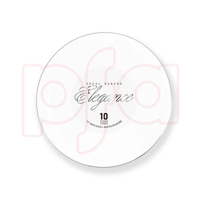 36219, Elegance Plate 7.5" White + Rim Stamp Silver, 191554362192