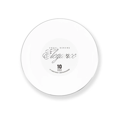 36219, Elegance Plate 7.5" White + Rim Stamp Silver, 191554362192
