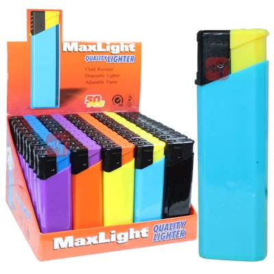 W-01, MaxLight 50ct Lighter Windproof Asst Colors, 6935071318546