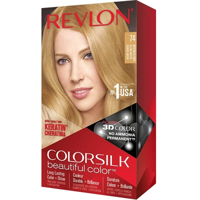 CS74, Revlon ColorSilk Hair Color #74 Medium Blonde, 309978695745