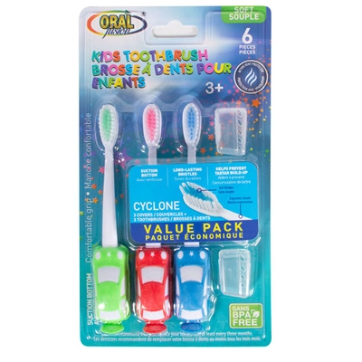 68070, Oral Fusion kids toothbrush 6pk, 191554680708