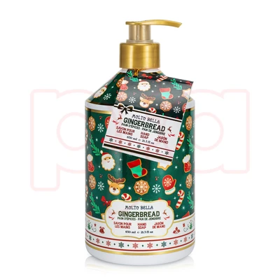 60645, Molto Bella Hand Soap  21.3 FL OZ Holiday Green Gingerbread, 191554606456