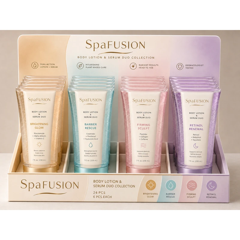 Body Lotion Dual Formula, 4 scented/ Display