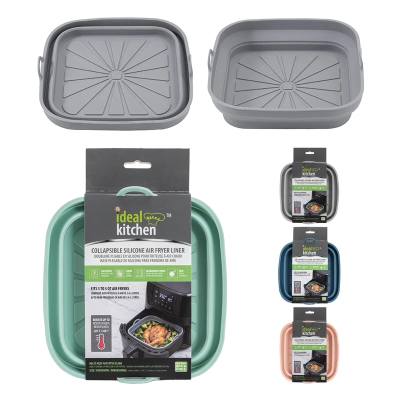 Ideal Kitchen Collapsible silicone Air Fryer Liner Square