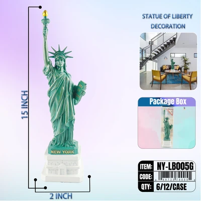 NY-LB005G, STATUE OF LIBERTY Green (9.5"), 887257900051