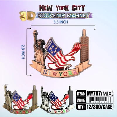MY707, New York Souvenir M. Metal Magnet, 887257917073