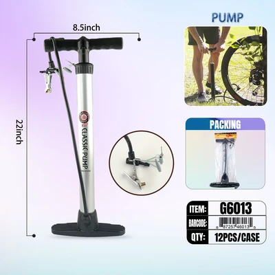 G6013, Hand Air Pump For Bike/Ball  8.5″ x 22″ Inch, 887257460135