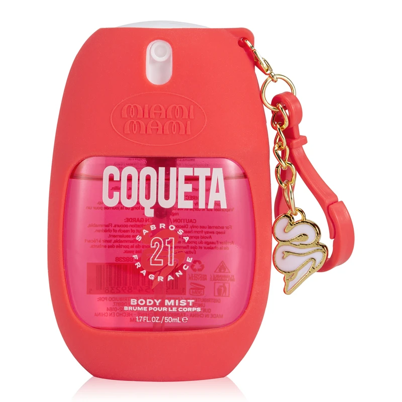 Miami Mami Fragrance Body Mist 1.7oz w/ Charm Silicone Holder Coqueta