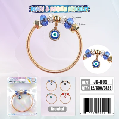 J6-002, BANGLE & BEADS BRACELET, 887257840012