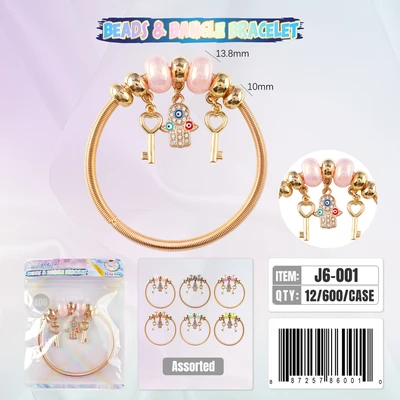 J6-001, BANGLE & BEADS BRACELET, 887257840012