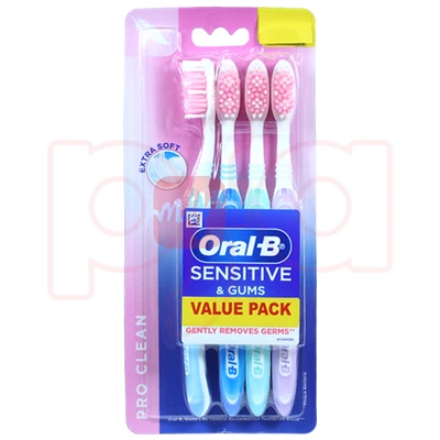 OB4ES, Oral-B Toothbrush 4PK Sensitive Extra Soft, 4902430710374