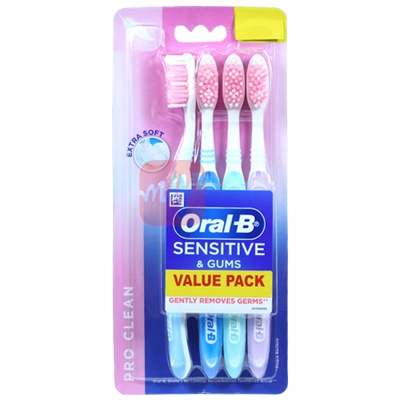 OB4ES, Oral-B Toothbrush 4PK Sensitive Extra Soft, 4902430710374