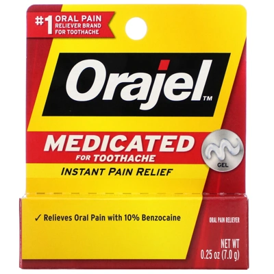 OM.25TG, Orajel Medicated 0.25oz Toothache Gel Expired, 310310222406