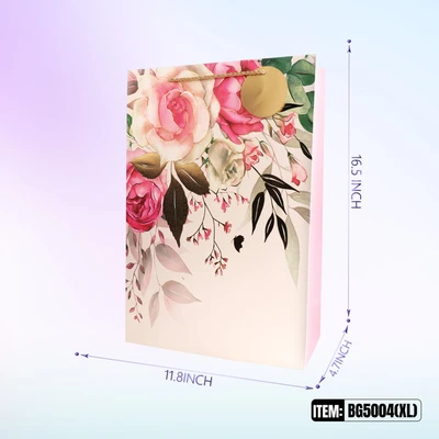 BG5004-XL, General Gift Bags XL.Assorted x4  11.8"x4.7"x16.5", 887257150104