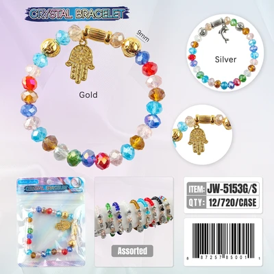 JW-5153, Crystal Bracelet Random Color, 887257850011