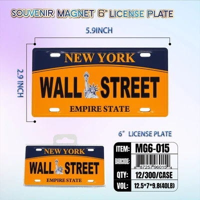 MG6-015, License Plate Magnet 6“x3", 887257960154