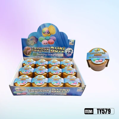 TY579, Squishy Bun 4 Colors 2.16"  12/PK, 882758005793