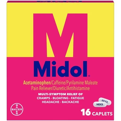 MID16AM, Midol Complete Acetaminophen Pain Reliever, 16CT, 312843024717