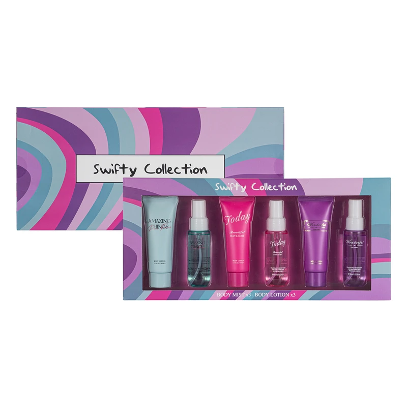 Women's 6 pcs Set SWIFTY COLLECTION 3×1.02fl.oz Body Mist 3×1.7 Body Lotion