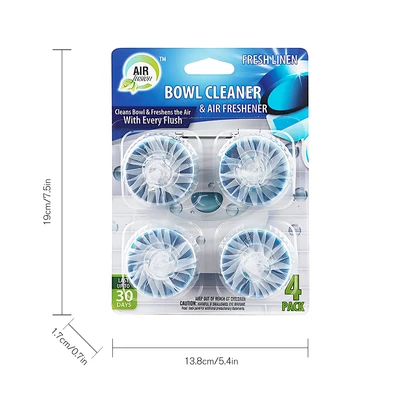 60112, Air Fusion Bowl Cleaner & Air Freshener 4PK – Fresh Linen, 191554601123