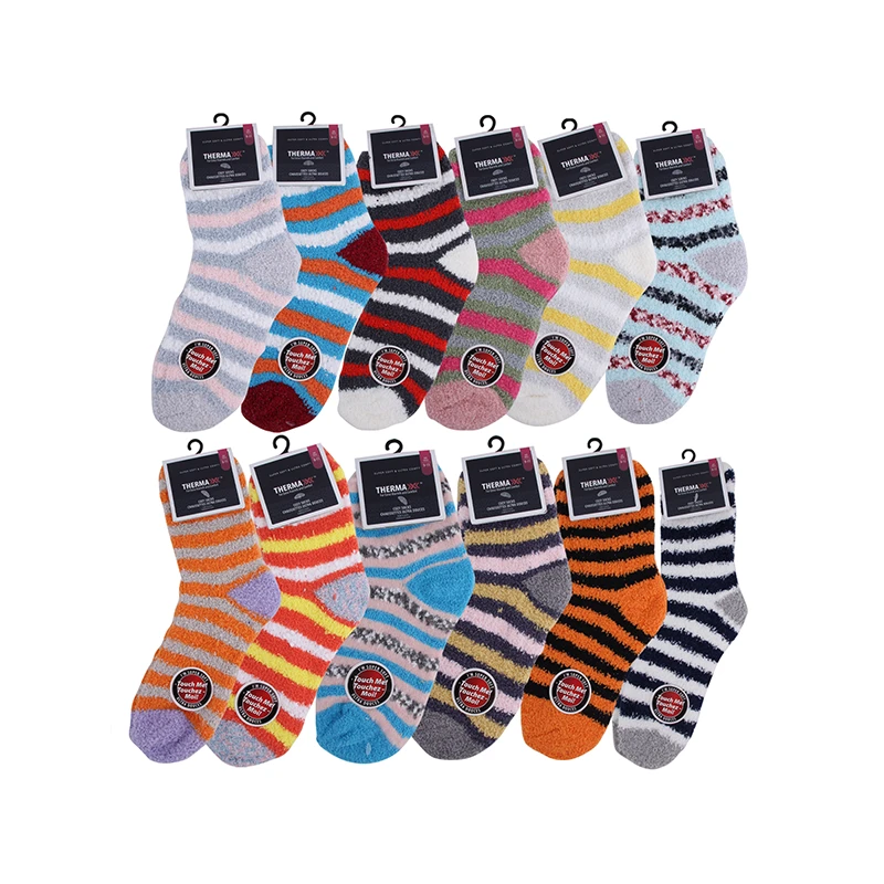 Thermaxxx Winter Socks Fuzzy Stripes