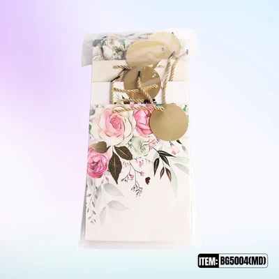 BG5004-MD, General Gift Bags MD.Assorted x4  7.1"x3.1"x9.4", 887257150128