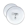 36246, EP Curve 10PK 10.25" Dinner Plate White+Silver, 191554362468